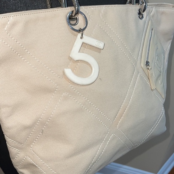 CHANEL • Cabas CC Logo Canvas Shoulder Bag - Picture 14 of 16